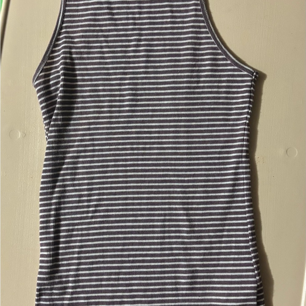 Hollister Purple and White Striped Top